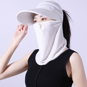 Chapeau de soleil pour femme, voile de protection faciale d'été, pour vélo électrique, chapeau de soleil d'extérieur anti-UV, pare-soleil en polyester carré uni - Product Image 6