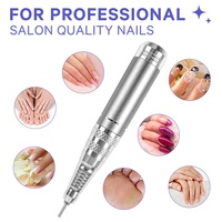 Polisseuse à ongles électrique avec diamant blanc Perceuse à ongles professionnelle 35000 tr/min Kit de perceuse à ongles sans brosse