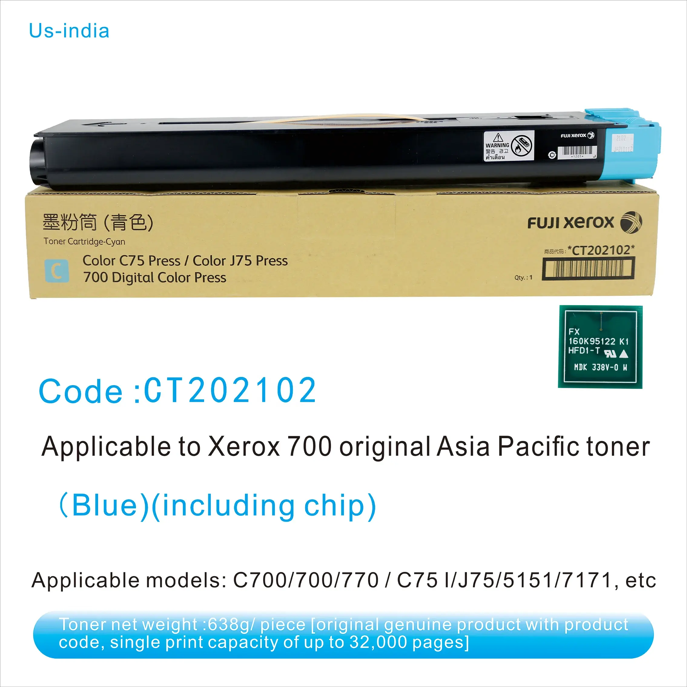 CT202104 Xerox 700 тонер оригинальный переупакованный 700i 770 C75 J75 тонер-картридж Asia-Pacific порошок