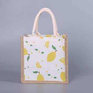 LOONDE Custom Printed Burlap Handbag Eco Reusable <b>Shopping</b> <b>Jute</b> Tote <b>Bag</b> - Product Image 5