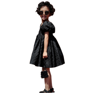 OEM ODM Vente à chaud Vente en gros Robes décontractées été noires à manches courtes pour maman et moi Tenues assorties pour la famille pour la fête d'anniversaire - Product Image 4