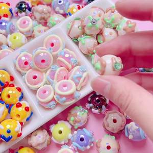 ลูกปัดอะคริลิค 3 มิติ ลายดอกไม้ วาดด้วยมือ หลากสี รูตรง สำหรับงาน DIY ทำพวงกุญแจ จี้โทรศัพท์ งานประดิษฐ์เครื่องประดับ - Product Image 1