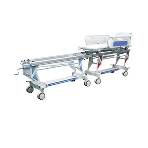 Chariot d'hôpital en alliage d'aluminium pour salle d'opération et bloc opératoire, stérile, hauteur réglable, transport d'urgence, conception à deux niveaux - Product Image 1