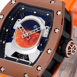 Montre pour homme en céramique haut de gamme – Cadran spécial astronaute, luxe tendance, mécanique étanche, pour occasions professionnelles - Product Image 4