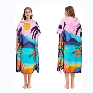 Serviettes de plage à capuche pour adultes en coton 100% personnalisées, imprimées, populaires pour l'été - Product Image 3