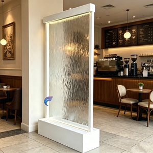 Moderna Cascada de Agua en Cristal Independiente con Iluminación LED Interior, Decoración Rectangular con Temática Natural - Product Image 4