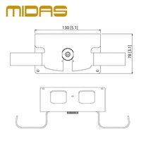 Support de montage sur rack MIDAS DP48MB compatible, double support pour casque, guide-câble intégré, microphone personnel DP48