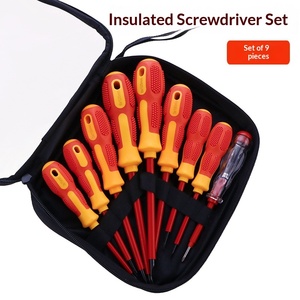 Set di 9 <span class=keywords><strong>Cacciaviti</strong></span> Isolati, Kit di Attrezzi per Riparazioni Elettriche, <span class=keywords><strong>Cacciaviti</strong></span> a Croce e a Taglio, Vendita all'Ingrosso - Product Image 1