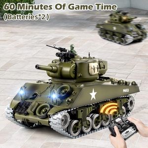 <span class=keywords><strong>Char</strong></span> d'assaut télécommandé DWI Dowellin 1:18, modèle M4A3 <span class=keywords><strong>Sherman</strong></span> en alliage métallique avec chenilles, jouet RC qui tire des billes et produit de la fumée. - Product Image 6
