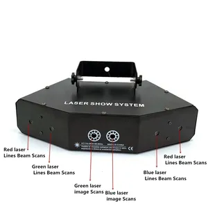 Professional DJ Equipment 6 Lens Scanner Laser 6 Eyes Laser Scaning Lights Line Effect RGB Full Color Laser Light