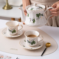Tasse en porcelaine d'os en céramique de Style moderne de luxe Offre Spéciale et ensemble de café de théière pour la cuisine et le salon
