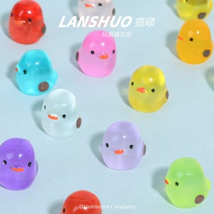Figura de pollito de resina transparente Lanshuo, brilla en la oscuridad, muñeco de dibujos animados, decoración de escritorio, accesorios de joyería DIY - Product Image 2