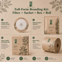 Kit d'emballage de café innovant en fibre végétale, avec sachet de café filtre rond UFO pour extraction stable, sans coût de conditionnement supplémentaire