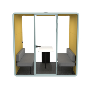 Cabine de réunion insonorisée à montage rapide, module de bureau modulaire avec sièges et table pour discussion privée et travail concentré - Product Image 1