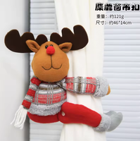 Venta al por mayor de bonitos sujetadores de cortinas de felpa navideños, muñecos de punto de Papá Noel y muñecos de nieve, sujetadores de ventanas, decoración del hogar para interiores, regalos
