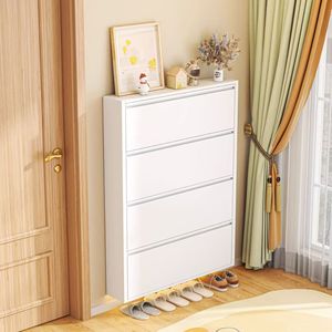 Ultra-Thin Slim <b>Shoe</b> <b>Cabinet</b> for Small Entryway <b>Large</b> Capacity Durable Metal Frame for Living Room Behind the <b>Door</b> <b>Shoe</b> Shelves - Product Image 3