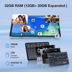 La tableta <span class=keywords><strong>DOOGEE</strong></span> <span class=keywords><strong>T20</strong></span> Ultra cuenta con una pantalla 2K FHD de 12 pulgadas, una batería de 10800mAh y 32GB - Product Image 5