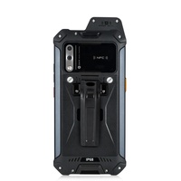 Téléphone étanche noir avec écran HD, batterie 5000 mAh, appareil photo 24 MP, navigation GPS, bouton SOS, talkie-walkie