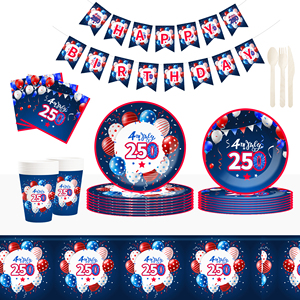 DAMAI - Juego de Artículos para Fiesta del 4 de Julio, Kit con Temática Patriótica para Decoraciones del Día de la Independencia y Día de las Elecciones, Decoraciones para Fiestas, para 8 Personas - Product Image 1