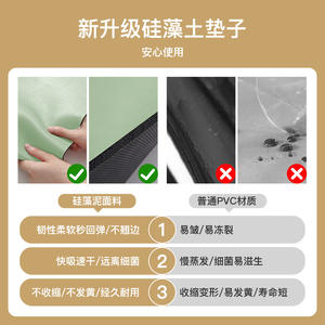 Alfombra de Baño de Tierra de Diatomeas, Rectangular, de Color Sólido, Absorbente, Antideslizante, Estilo Minimalista - Product Image 2