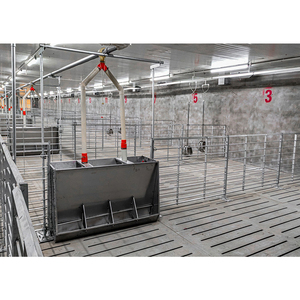 Velocidad de alimentación de ajuste automático al por mayor, comederos de animales de granja para cerdos, comedero de acero inoxidable de doble cara - Product Image 5