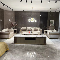 Ensemble de canapés de salon pour villa postmoderne de luxe léger meubles de designer en bois massif de style hongkongais personnalisés canapés minimalistes en forme de L