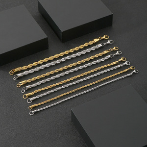 Pulseras Clásicas de Cadena, Chapadas en Oro y Plata, de Acero Inoxidable, Joyería Unisex, Regalo, Pulsera de Moda - Product Image 3
