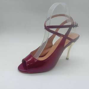 Hermosos Zapatos de Baile de Salón Latinos de Tango, <span class=keywords><strong>Salsa</strong></span>, Jazz y Boda para Mujer, de Cuero Rojo Vino, Tacón Alto Profesional de 9.0 cm, en Promoción - Product Image 4