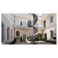 Escalier en colimaçon hélicoïdal courbé en bois massif sur mesure, style simple, pour projets intérieurs domestiques, produit phare