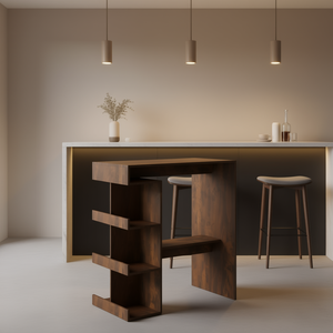 Bar <b>Table</b> Engineered Wood 39.4 X 19.7 X 40.0 In Rectangular Minimalist Modern Multi Functional Home Bar Furniture - Product Image 2