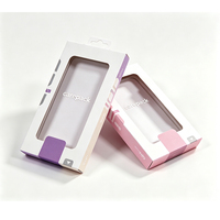 Caja de Papel para Embalaje Personalizado de Productos Electrónicos, con Ventana Transparente Frontal, para Fundas de Teléfono Móvil Impresas