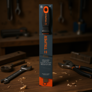 Lima de Acero Plana Truper LES-8T de 8 Pulgadas con Mango de Doble Inyección, Borde de Raspado de Corte Bastardo, Diseño Cónico Semicircular para Trabajos en Madera - Product Image 2