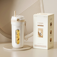 Mixeur et presse-agrumes portable USB rechargeable, avec couvercle cadeau, mélangeur électronique intelligent en plastique pour le bureau et la cuisine – Vente chaude
