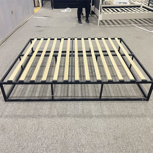 Двухместный металлический каркас кровати, совместимый с матрасом, устойчивая металлическая кровать, без шума, легкая сборка, черный или белый - Product Image 3