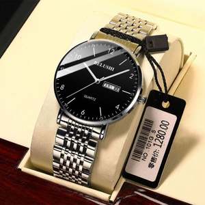 Montre électronique à quartz en acier inoxydable lumineuse et étanche pour homme, style affaires, avec couronne spirale, vente en gros transfrontalière - Product Image 4