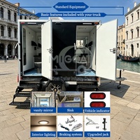 Offre Spéciale : Remorque Toilettes Mobiles de Luxe à 2 Cabines, Mono-essieu, avec Climatisation et Intérieur Noir, Idéale pour Événements Extérieurs et Mariages