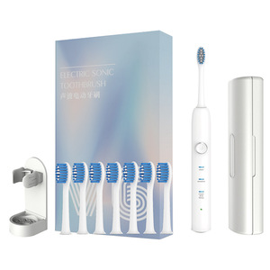 Brosse à dents électrique sonique rechargeable, étanche IPX7, chargement de type C, portable pour femmes, avec 6 têtes de brosse - Product Image 3