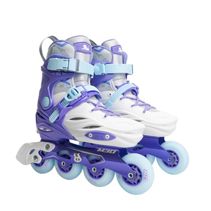 Patins Inline Ajustáveis para Crianças, Roxos, com Carcaça Dura, Rodas Iluminadas em PU, Sistema de Três Travas, Forro Respirável, para Iniciantes ao Ar Livre - Product Image 6
