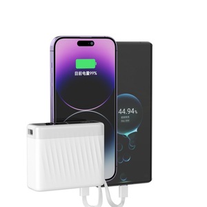 Mini batería externa con cable de 10000 mAh, carga rápida, cargador portátil para teléfono móvil, para uso promocional - Product Image 1