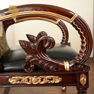 Canapé rétro américain, canapés de salon, <span class=keywords><strong>Louis</strong></span> <span class=keywords><strong>XV</strong></span>, rococo, feuille d'or, sculpture sur bois, <span class=keywords><strong>fauteuil</strong></span>, chaise de salle à manger, meubles Méduse - Product Image 4