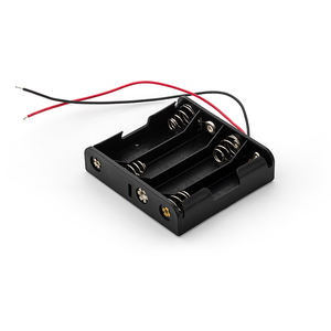 OEM ODM 4 * <span class=keywords><strong>AA</strong></span> Soporte de batería Plástico Negro 4 * <span class=keywords><strong>AA</strong></span> Caja de almacenamiento de batería Soporte de batería con cable de plomo - Product Image 4
