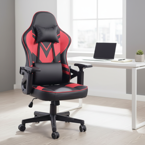 Silla de Juego Ergonómica de Respaldo Alto, Estilo Racing en Cuero, Giratoria 360°, Altura Ajustable, Reposabrazos Reclinables para Esports Battle Station - Product Image 1