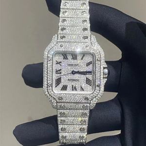 Montres-bracelets de luxe personnalisées en moissanite avec buste en diamant Montre mécanique Hip Hop glacée pour hommes - Product Image 3