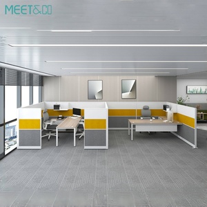 China Manufacturer Modern Modular Office Furniture Workstation 2 4 6 Seater Office Workstation <b>Desk</b> with Office File <b>Cabinet</b> - Product Image 3