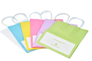 Túi Giấy In Tùy Chỉnh Mua Sắm Mang Đi Mua Sắm Túi Giấy Kraft Màu Nâu Trắng Có Tay Cầm - Product Image 5
