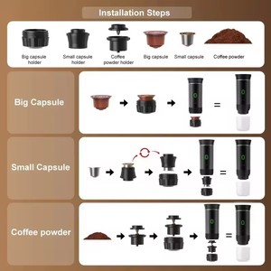 Machine à expresso automatique portable électrique sans fil rechargeable mini USB-C en gros - Cafetière de voyage 9 bars pour la maison - Product Image 3