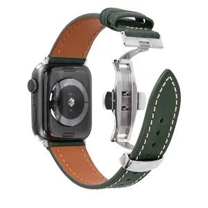 Heqi สายนาฬิกา Apple Watch,สายนาฬิกาหนังสำหรับผู้ชาย Apple Watch 38/40/42/44