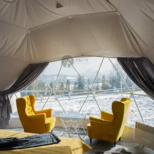 outdoor luxury prefab four season 8m geo domo hotel 850gsm geodesic glamping clamping geo desic dome house doom tent