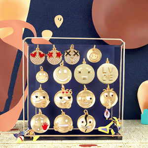 จี้ทองเหลืองชุบทองสำหรับสร้อยคอสร้อยข้อมือสำหรับงานปาร์ตี้ L92เรียกฉันว่าอารมณ์ความรู้สึก - Product Image 3