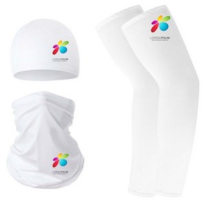 Ensemble 3 pièces personnalisé : Casquette de cyclisme, écharpe et manchons rafraîchissants anti-UV - Product Image 2